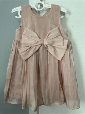 H&M Shimmery Blush Bow-Front Party Dress